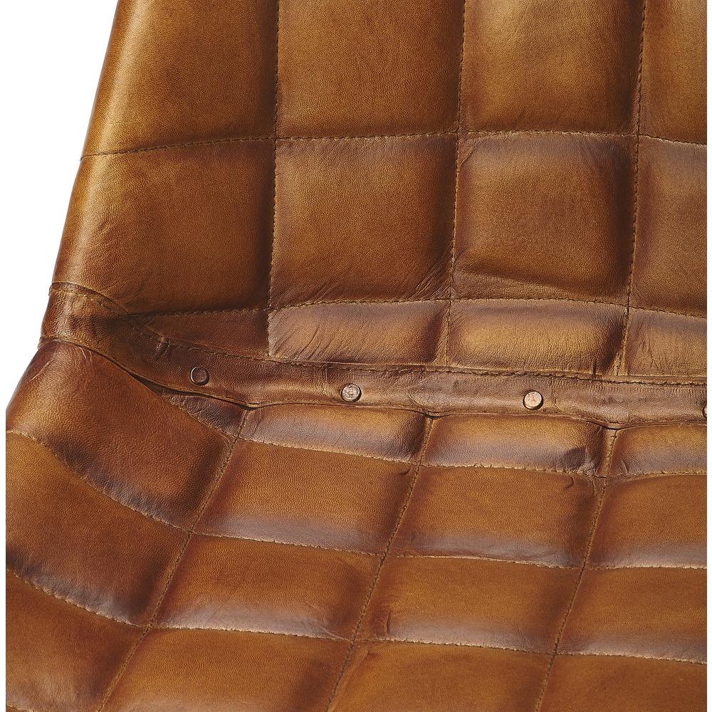 Patty Leather Side Chair, Medium Brown. Picture 7