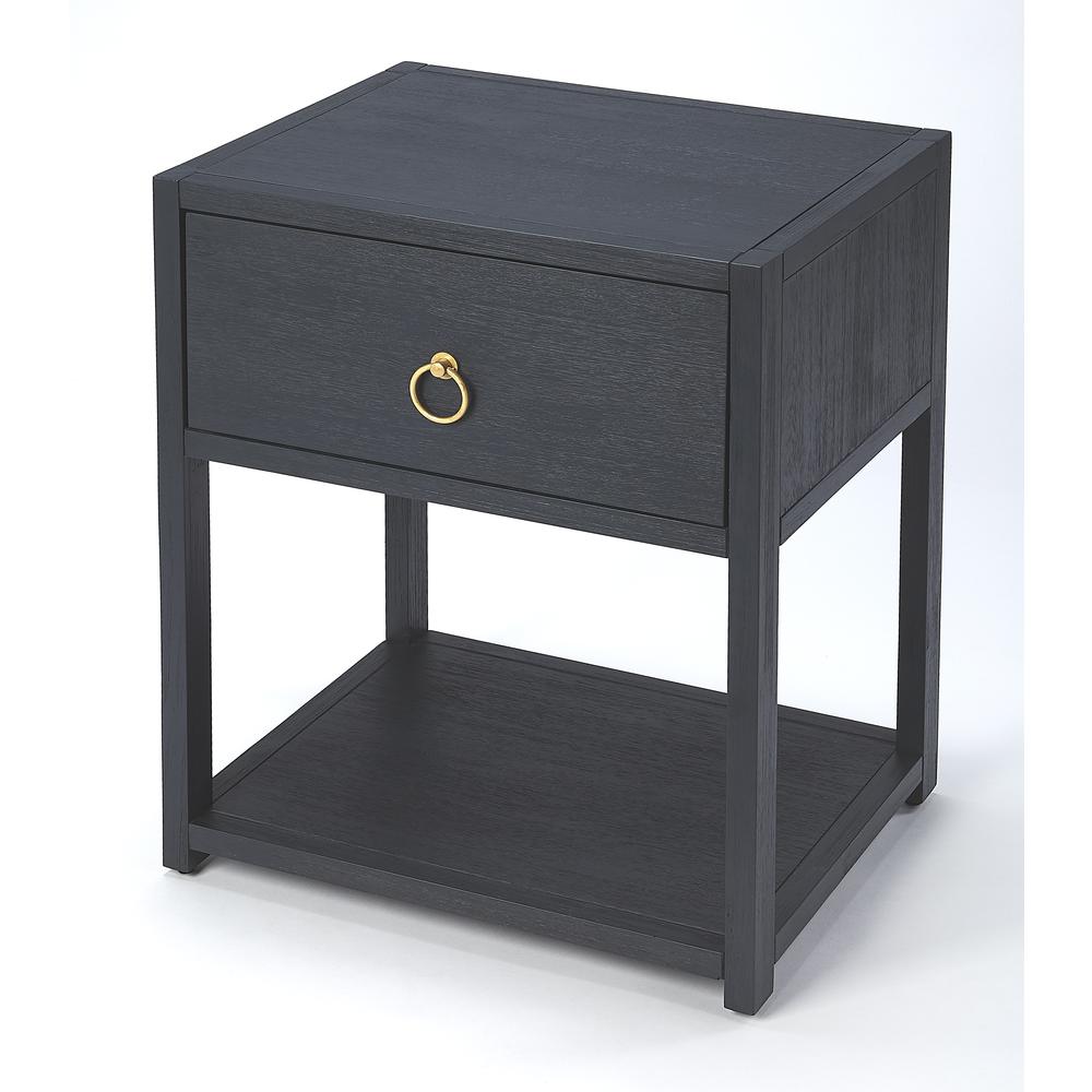 Lark  End Table, Navy Blue. Picture 1