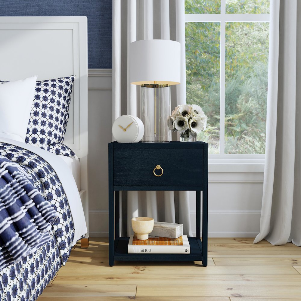 Lark  End Table, Navy Blue. Picture 2