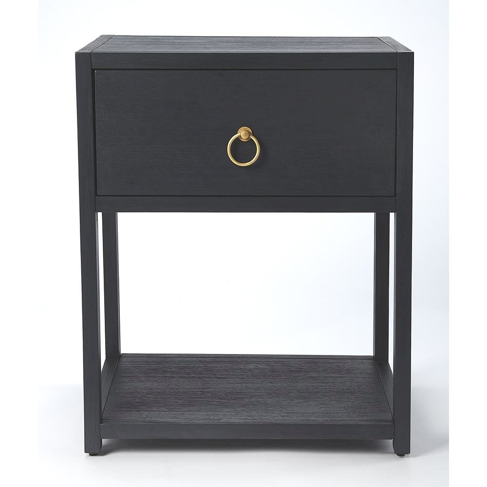 Navy Blue End Table – Small Wood Nightstand for Bedroom or Living Room. Picture 5