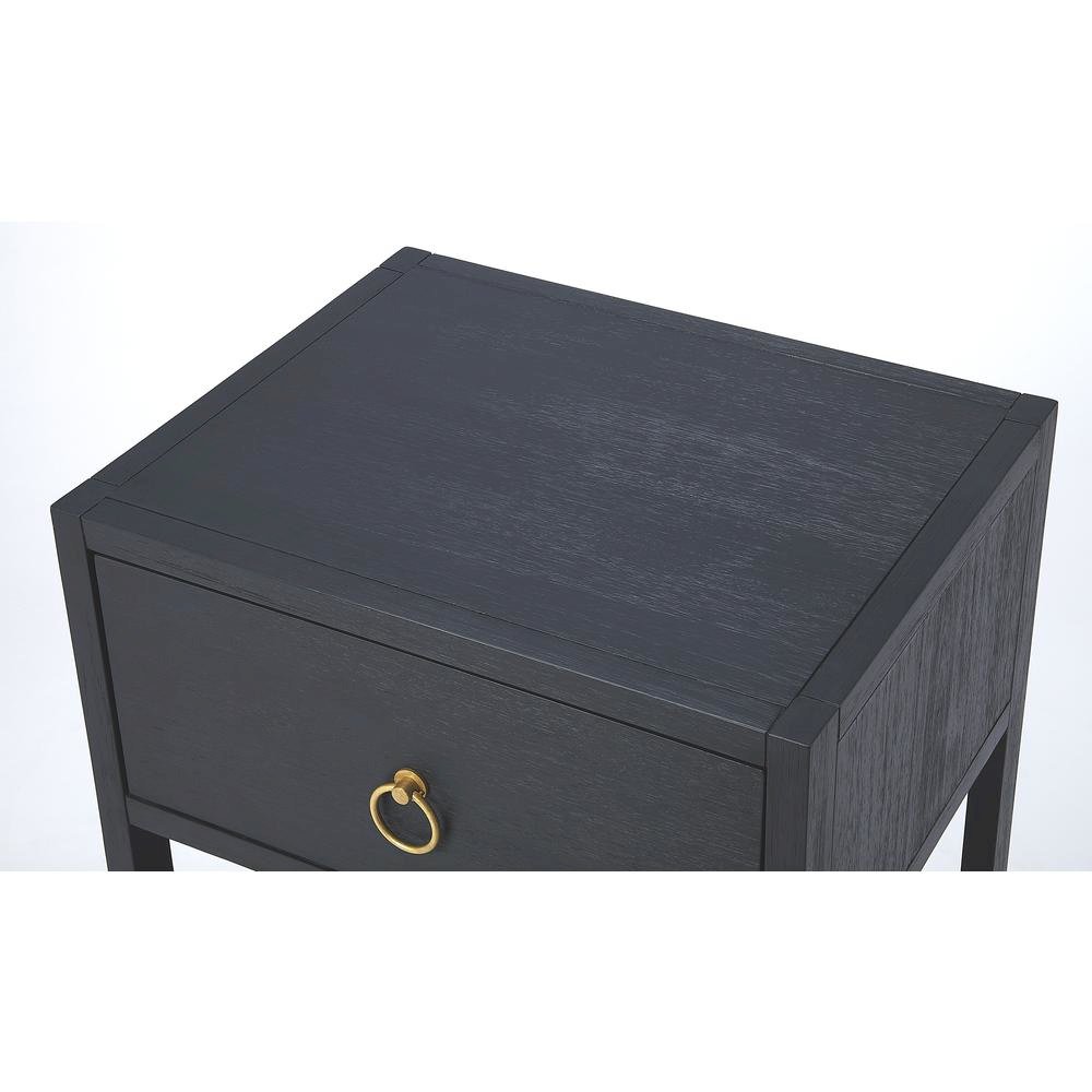 Navy Blue End Table – Small Wood Nightstand for Bedroom or Living Room. Picture 7