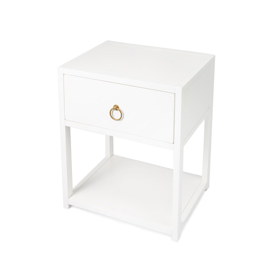 Lark End Table, White. Picture 1