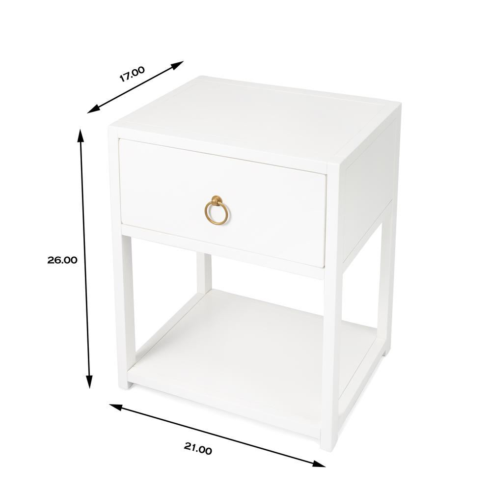 Lark End Table, White. Picture 9