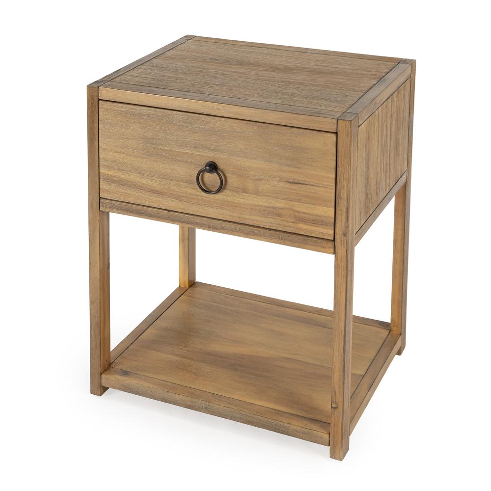Lark Natural Wood End Table, Light Brown. Picture 1