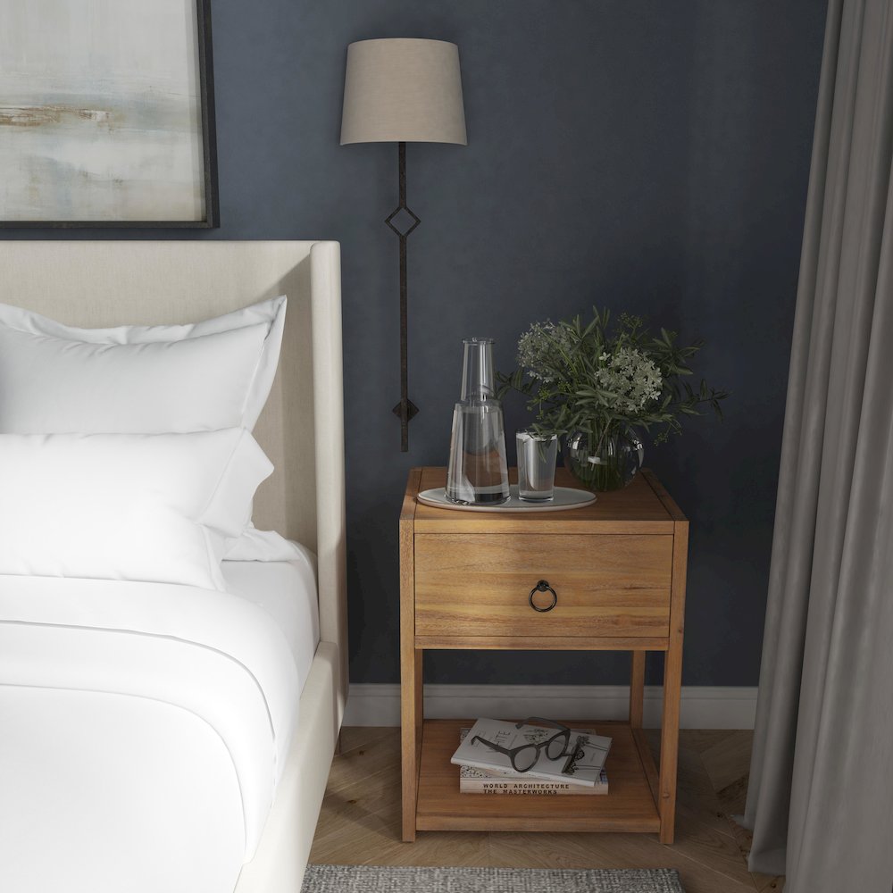 Lark Natural Wood End Table, Light Brown. Picture 9