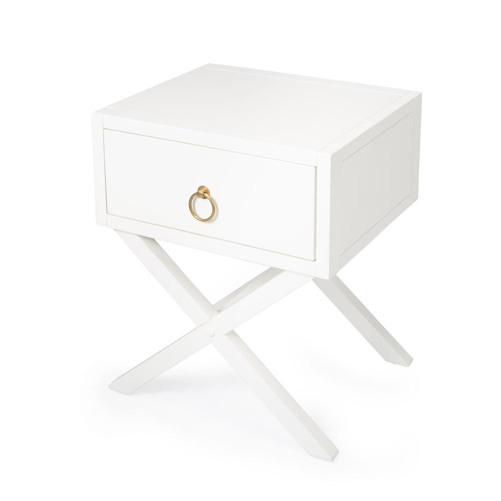 Lark End Table, White. Picture 1