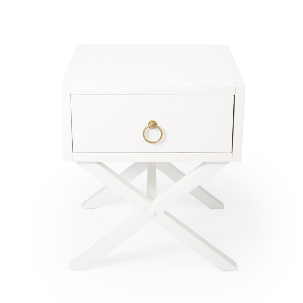 Lark End Table, White. Picture 2
