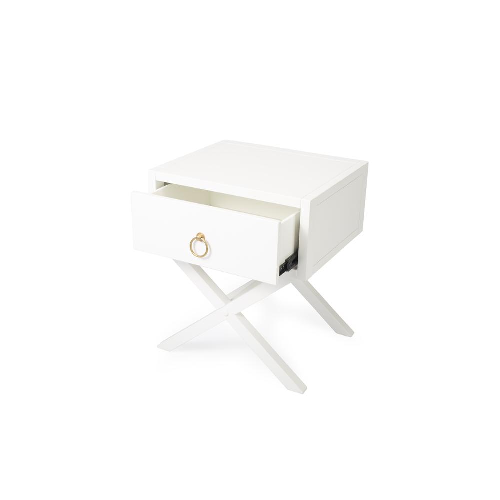 Lark End Table, White. Picture 4