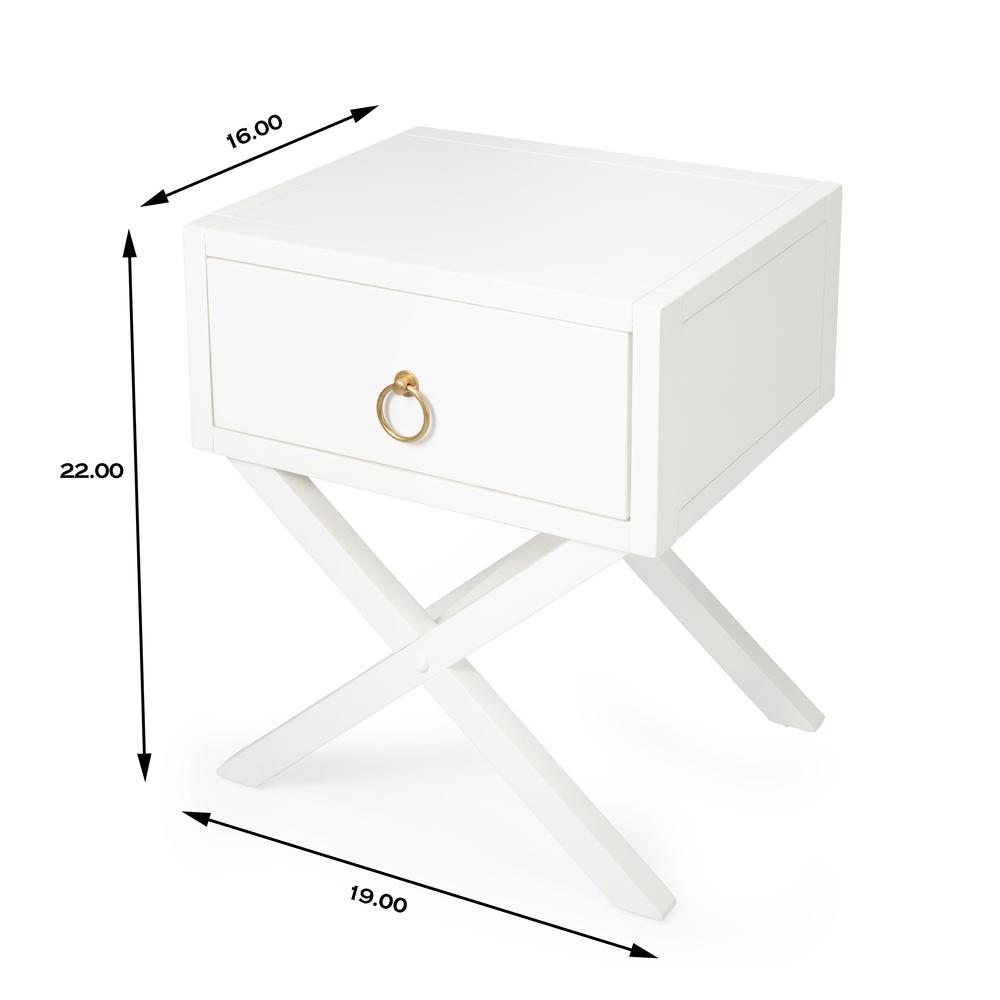 Lark End Table, White. Picture 9