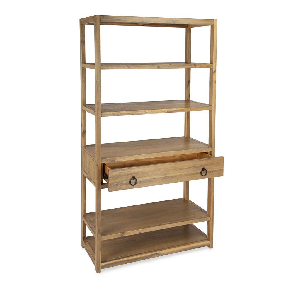 Lark 5 Tier 39"W Etagere Bookcase, Light Brown. Picture 2