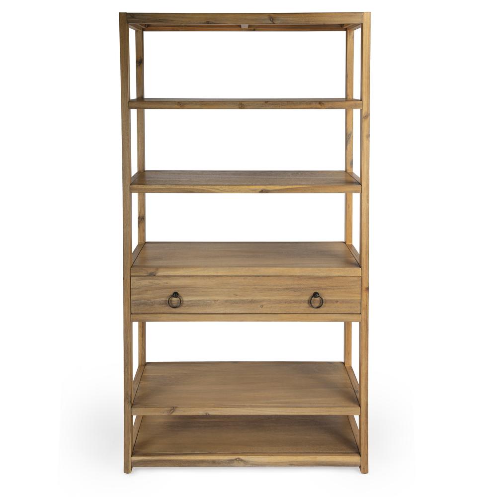 Lark 5 Tier 39"W Etagere Bookcase, Light Brown. Picture 3