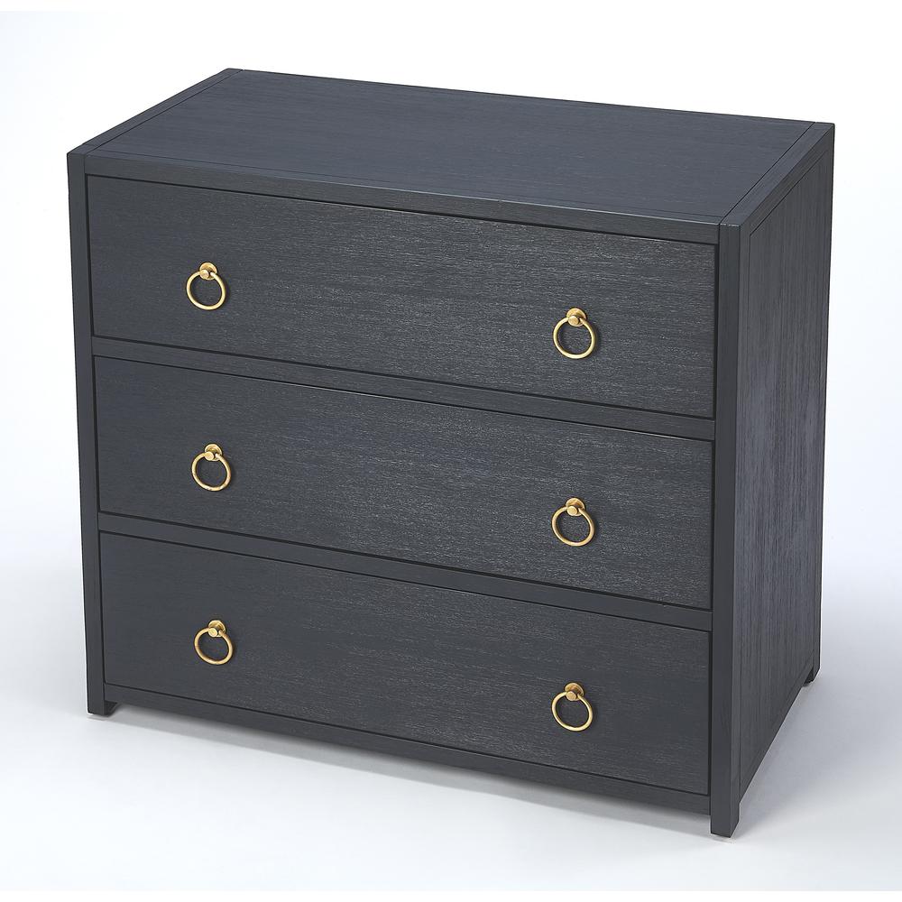Lark 3 Drawer Dresser, Navy Blue. Picture 1