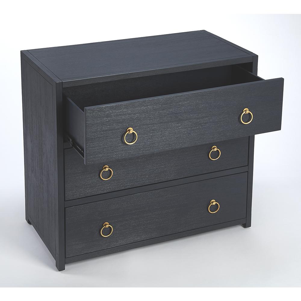 Lark 3 Drawer Dresser, Navy Blue. Picture 2