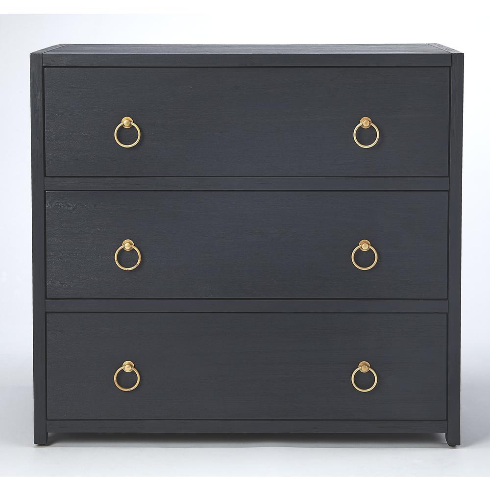 Lark 3 Drawer Dresser, Navy Blue. Picture 5