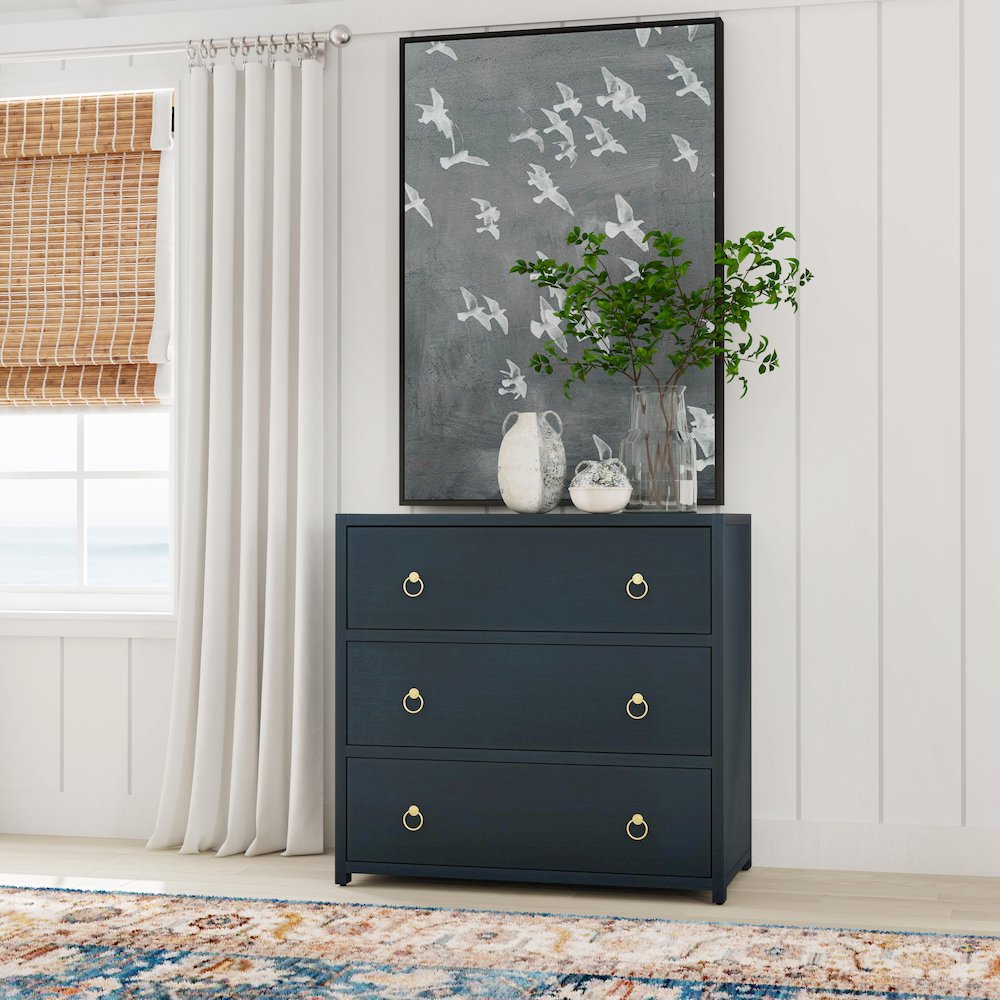 Lark 3 Drawer Dresser, Navy Blue. Picture 7