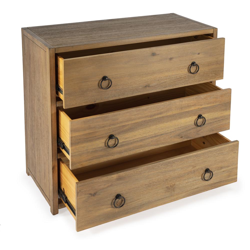 Lark 3 Drawer Dresser, Light Brown. Picture 2