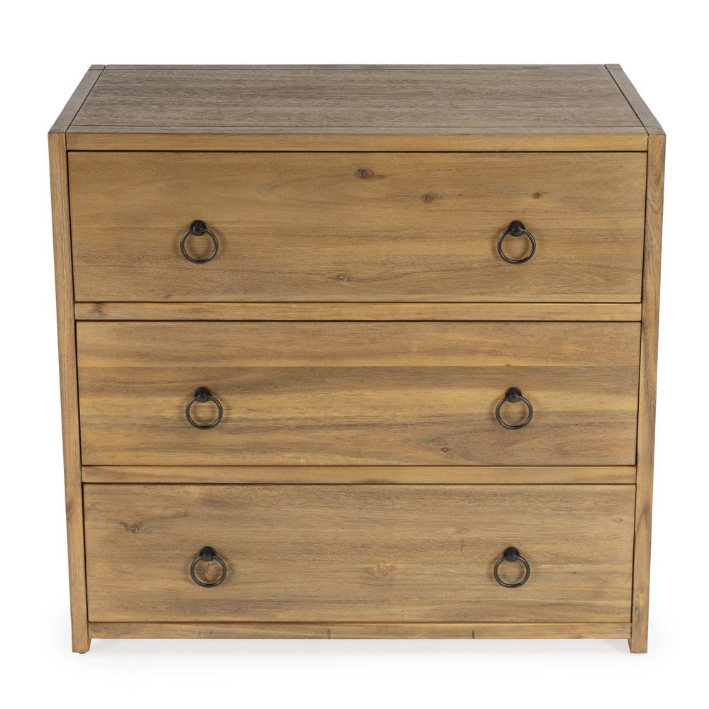 Lark 3 Drawer Dresser, Light Brown. Picture 3