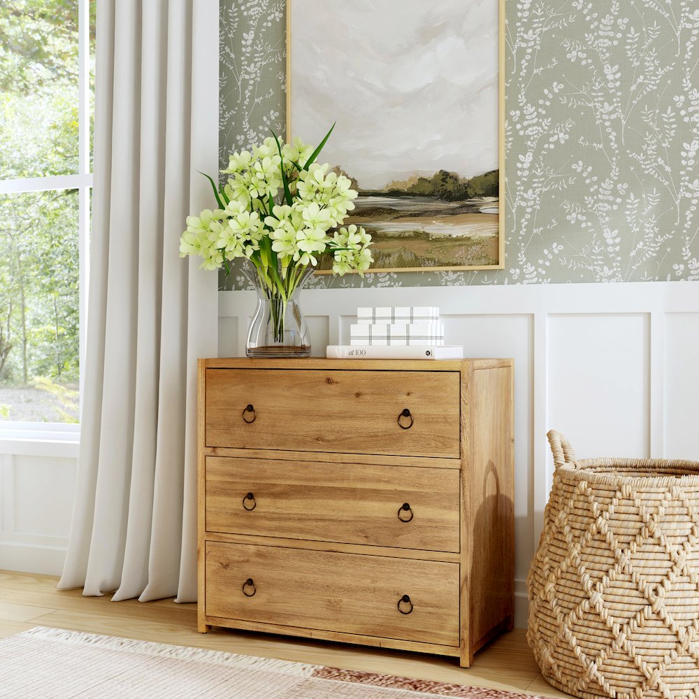 Lark 3 Drawer Dresser, Light Brown. Picture 9