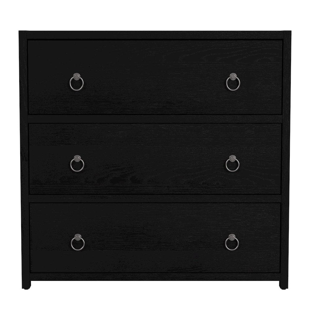 Lark 34 in. W Rectangular Wood 3 Drawer Dresser, Black. Picture 4