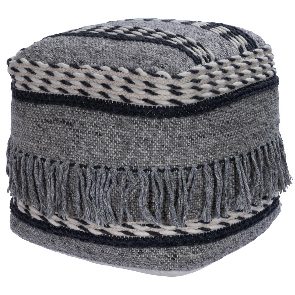 Brynn Square Pouffe, Gray. Picture 1