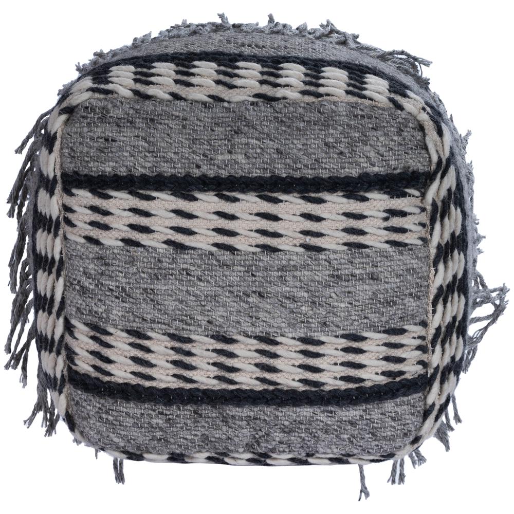 Brynn Square Pouffe, Gray. Picture 4