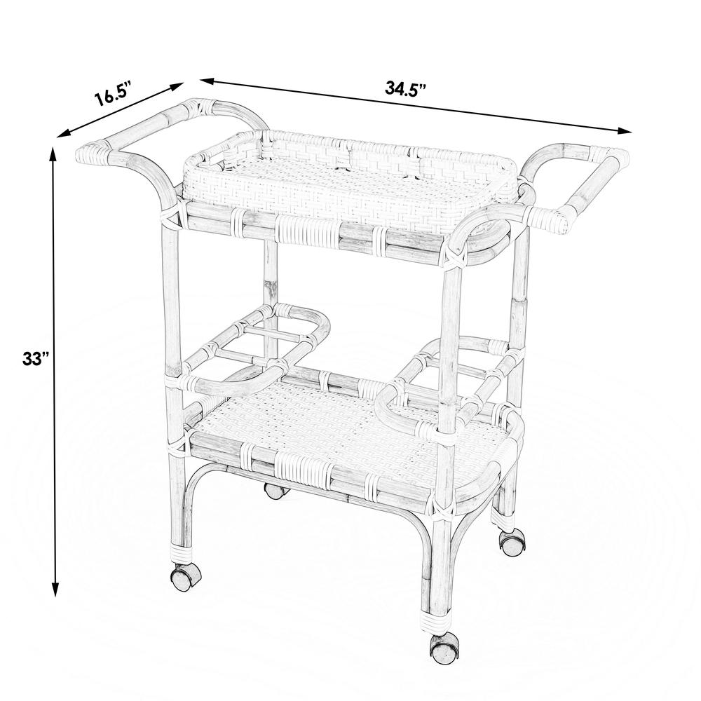 Selena & Rattan Bar Cart, Blue. Picture 8