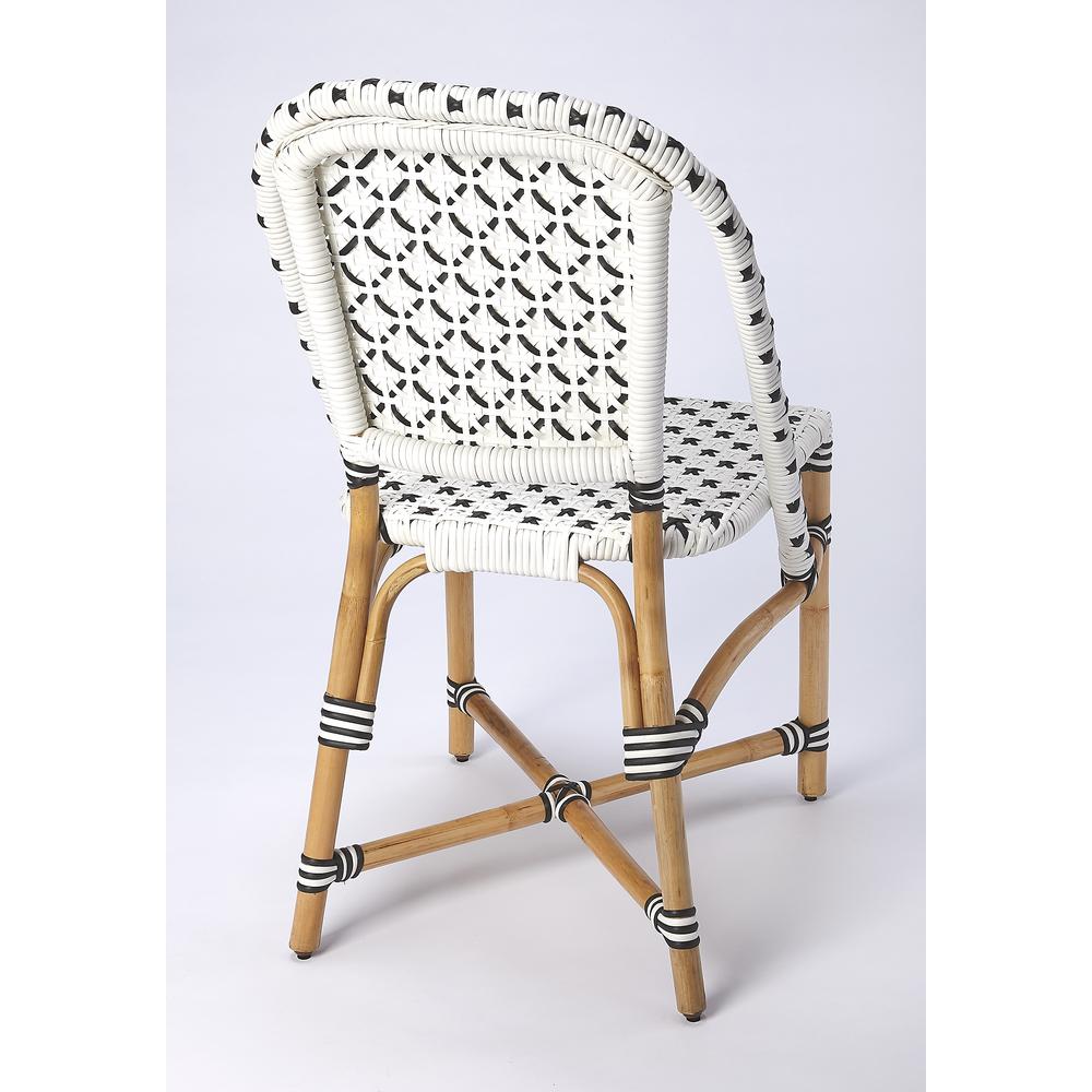 Tenor & Rattan Side Chair, White. Picture 2