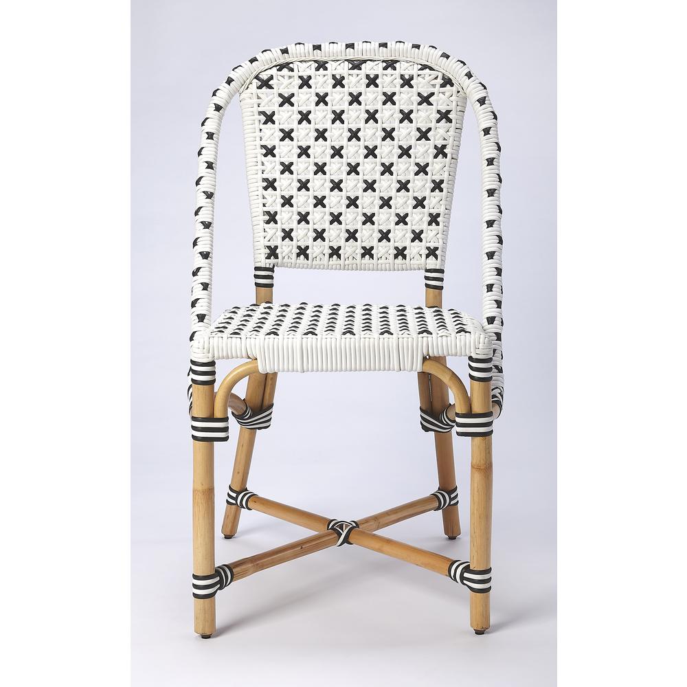 Tenor & Rattan Side Chair, White. Picture 3