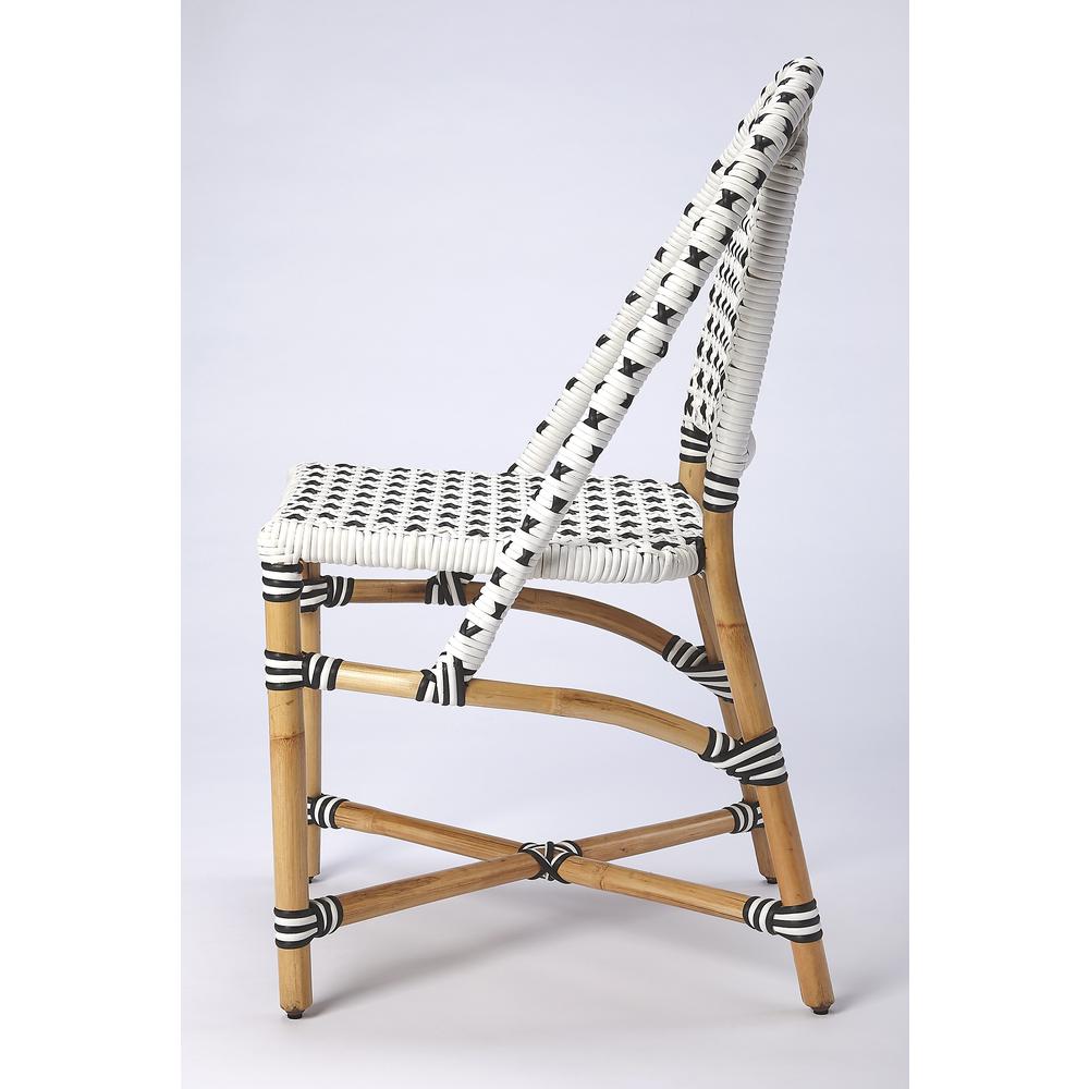Tenor & Rattan Side Chair, White. Picture 4