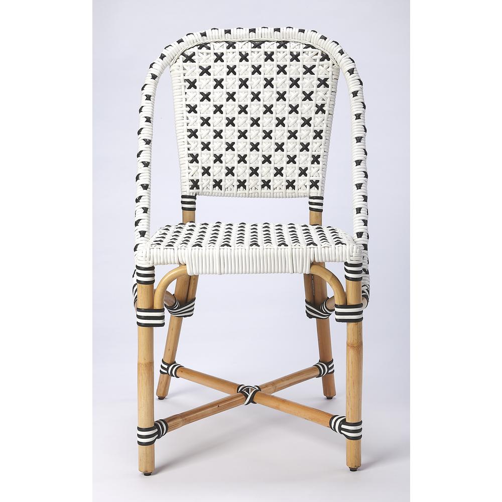 Tenor & Rattan Side Chair, White. Picture 6