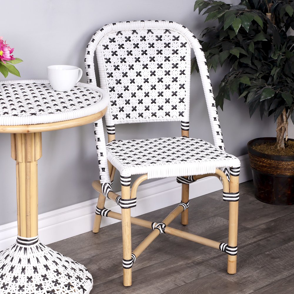 Tenor & Rattan Side Chair, White. Picture 10