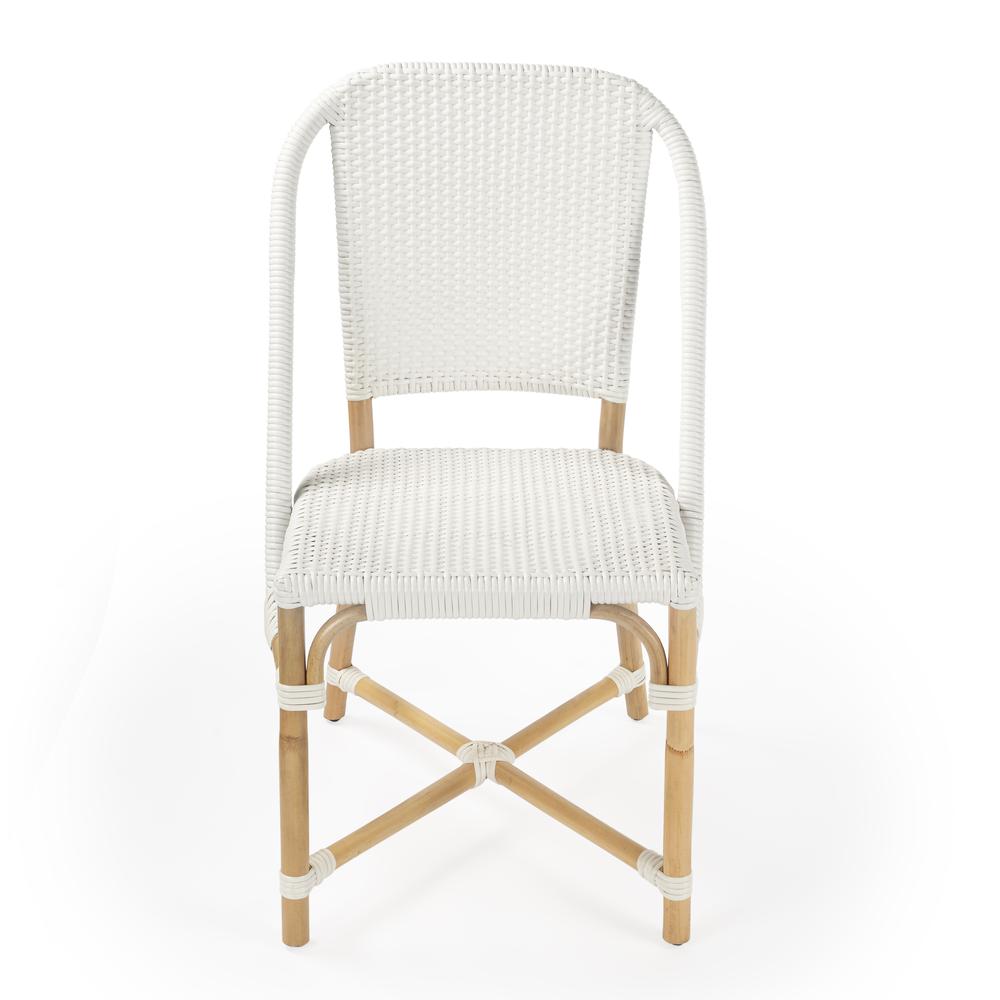 Tenor & Rattan Side Chair, White. Picture 2