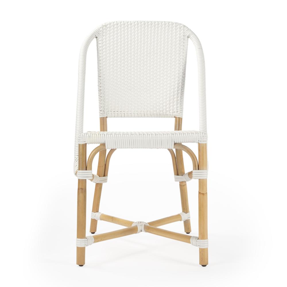 Tenor & Rattan Side Chair, White. Picture 3
