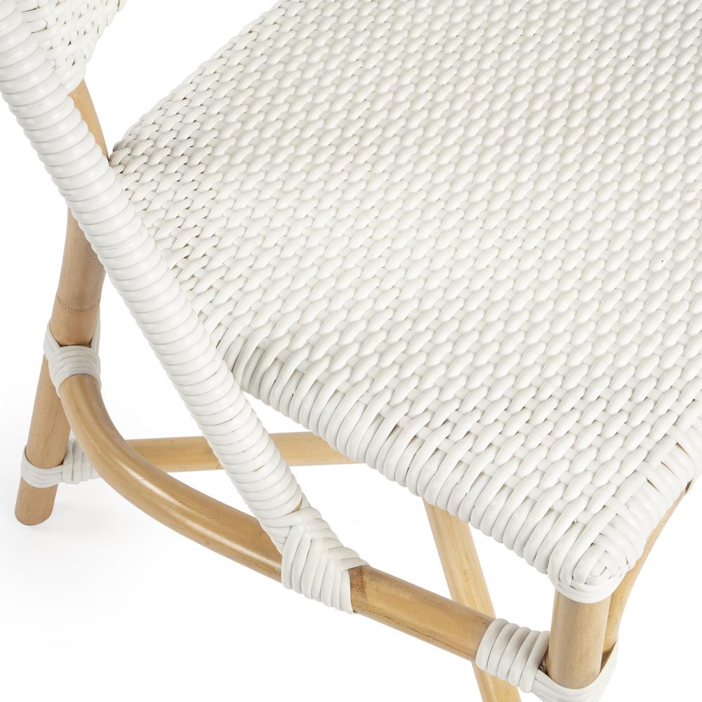 Tenor & Rattan Side Chair, White. Picture 6