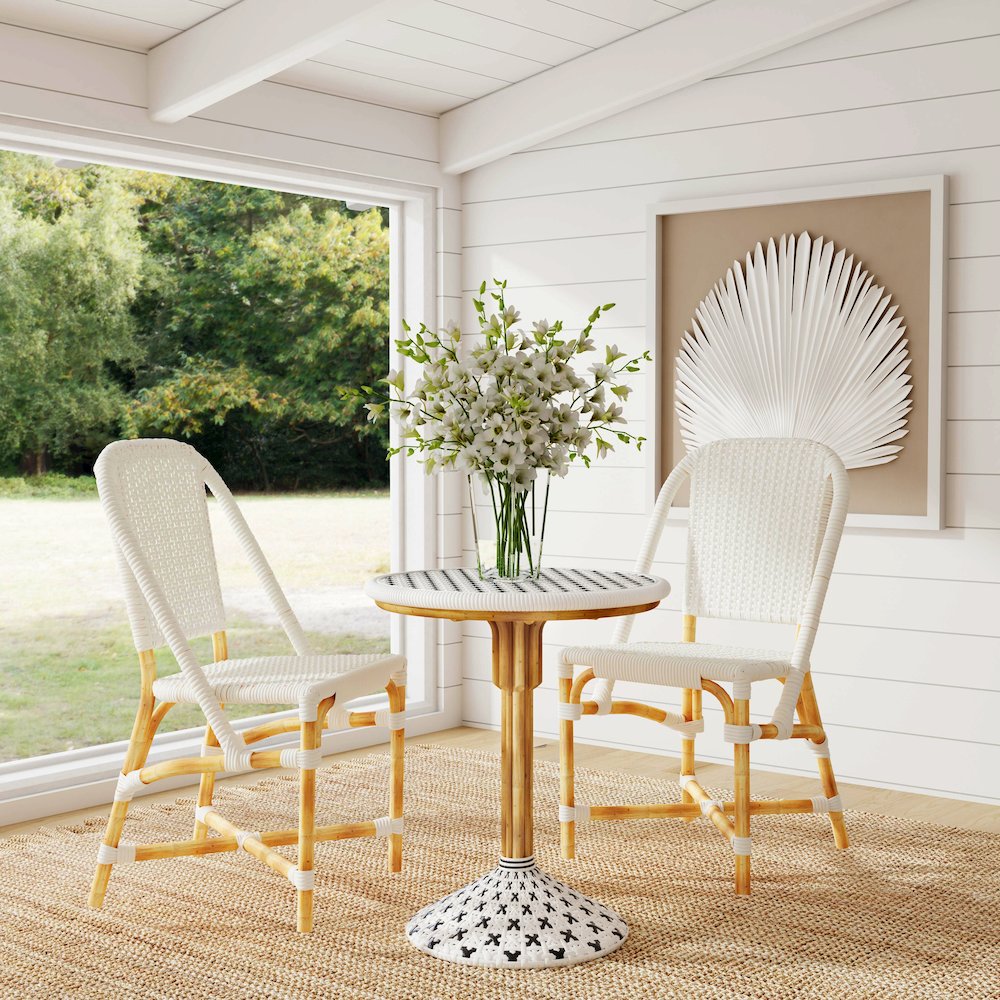 Tenor & Rattan Side Chair, White. Picture 9
