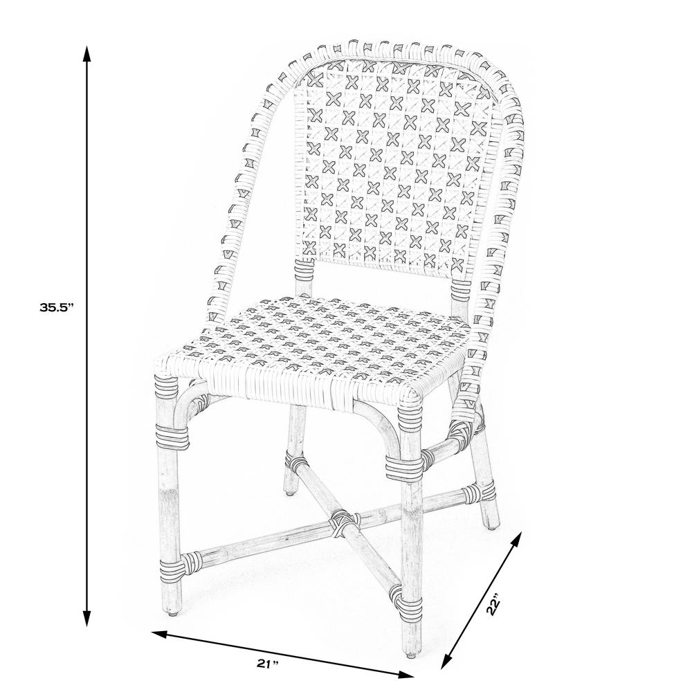 Tenor & Rattan Side Chair, White. Picture 8