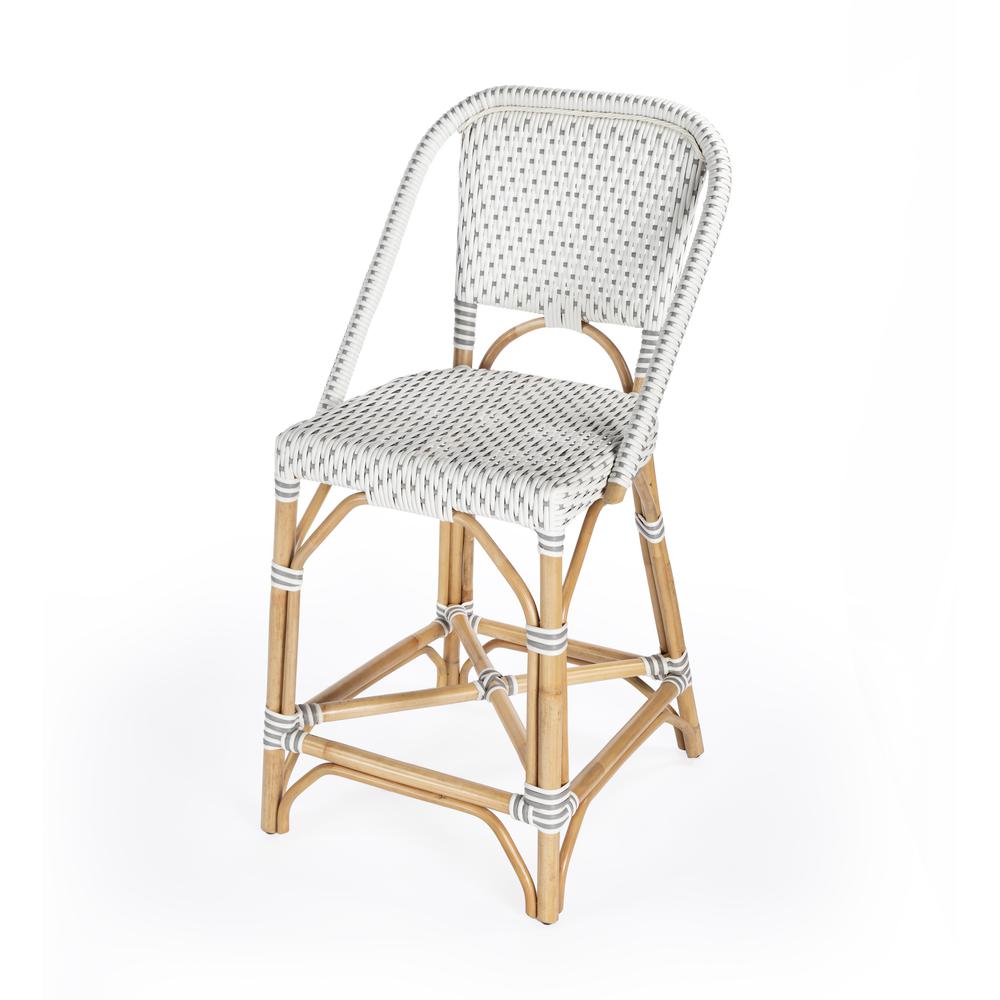 Solstice Rattan 25" Counter Stool, Gray. Picture 1