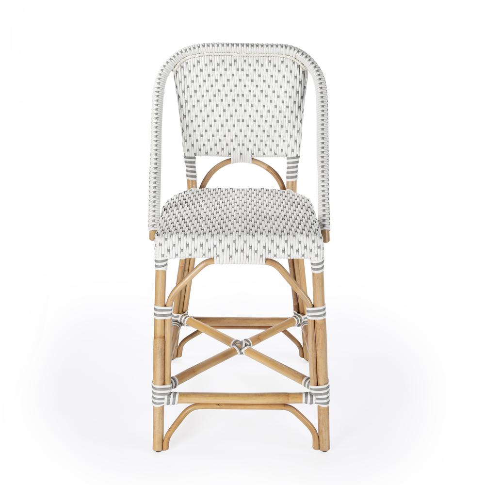 Solstice Rattan 25" Counter Stool, Gray. Picture 3