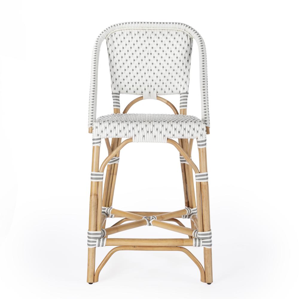 Solstice Rattan 25" Counter Stool, Gray. Picture 4