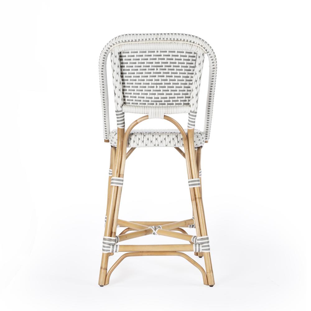 Solstice Rattan 25" Counter Stool, Gray. Picture 6
