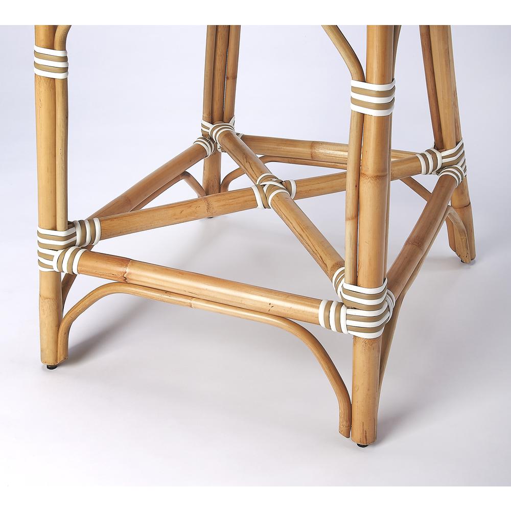 Solstice Rattan 25" Counter Stool, White and Tan Dot. Picture 6