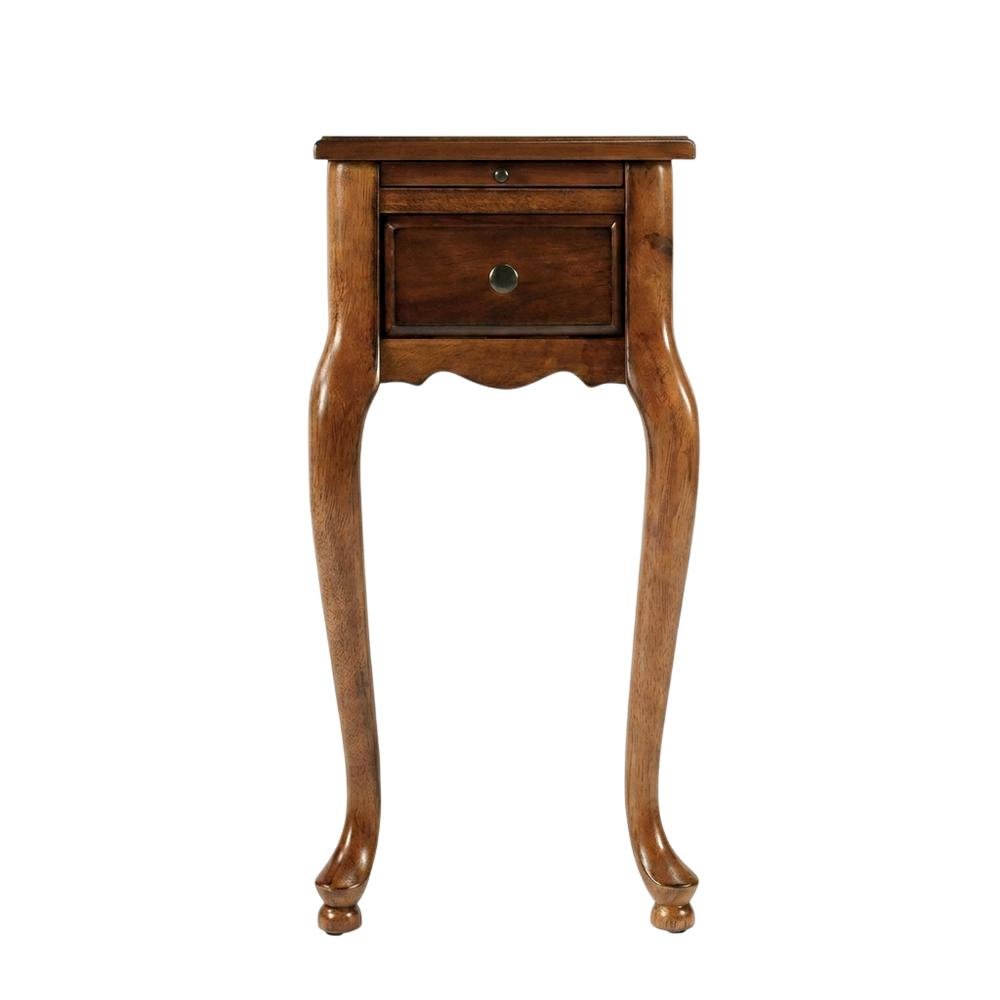 Chairside End Table with Drawer, Traditional Wood Side Table for Living Room. Picture 1