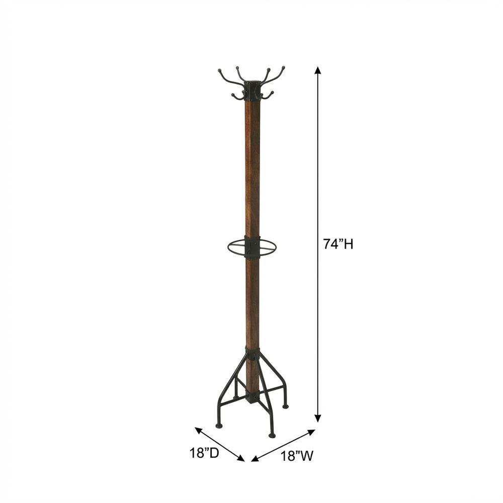 Industrial Floor Stand Coat Rack, Rustic Coat Tree for Entryway Hallway. Picture 4