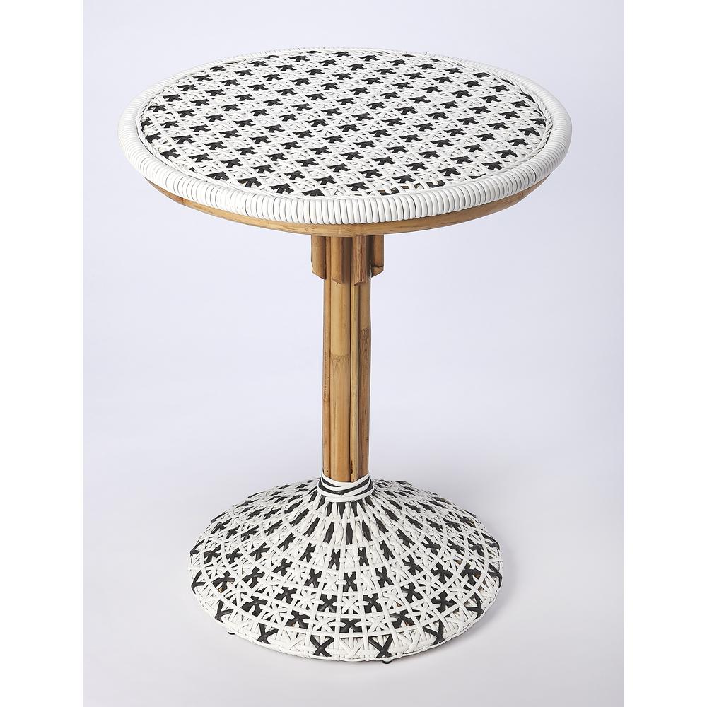 Tenor & Rattan Bistro Table, White. Picture 1
