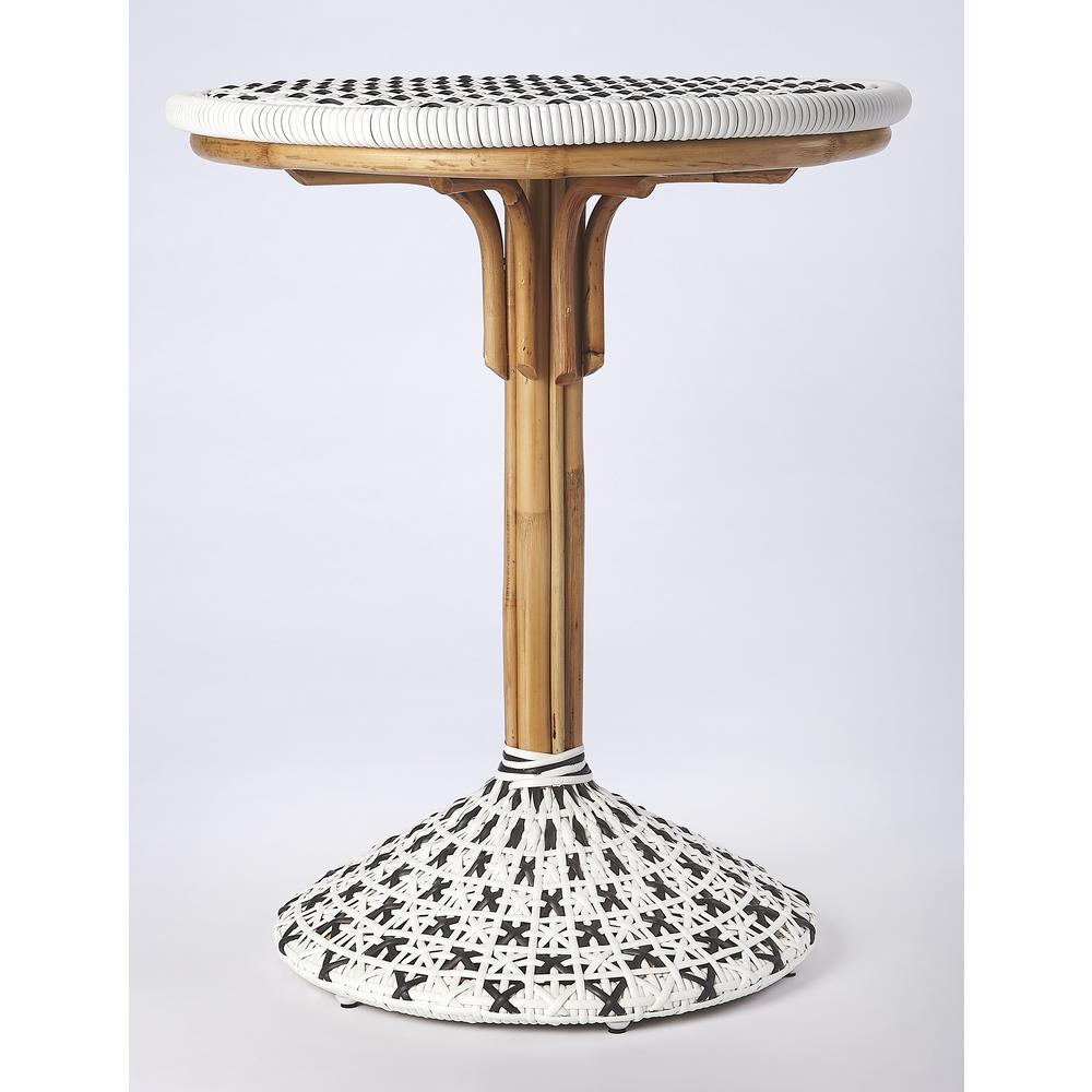 Tenor & Rattan Bistro Table, White. Picture 3