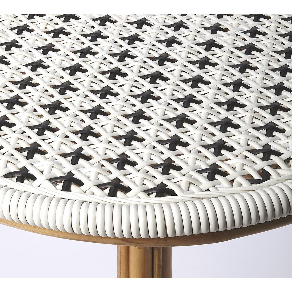 Tenor & Rattan Bistro Table, White. Picture 5