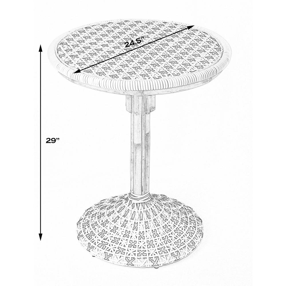 Tenor & Rattan Bistro Table, White. Picture 6