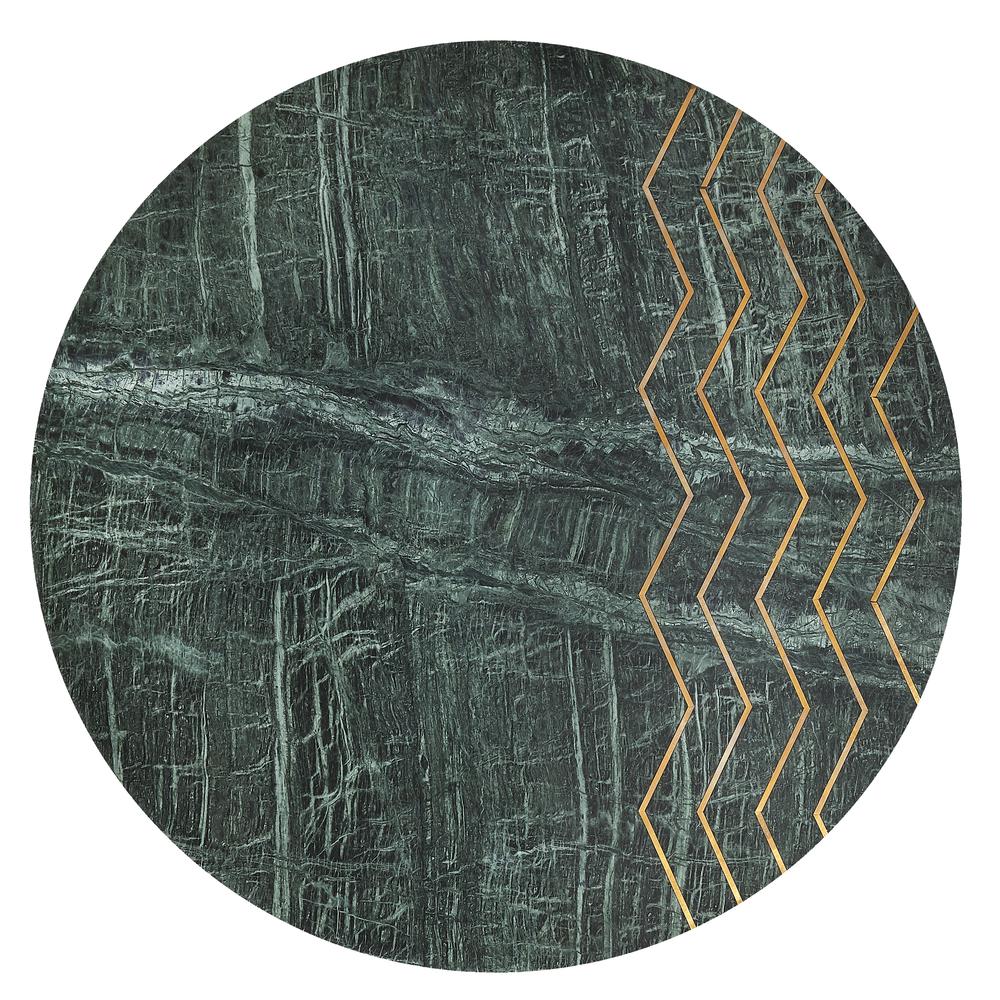 Hollings Green Marble & Brass Side Table, Green. Picture 2
