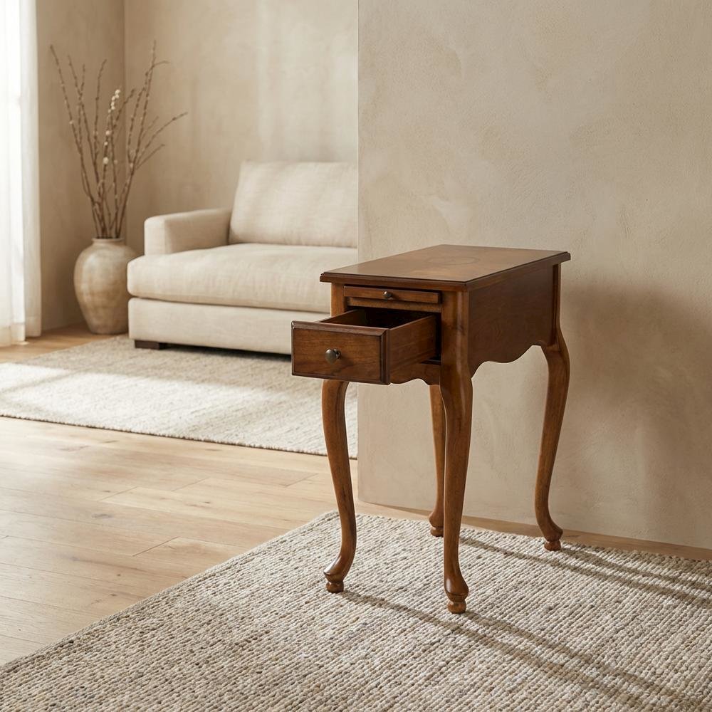 Chairside End Table with Drawer, Traditional Wood Side Table for Living Room. Picture 3