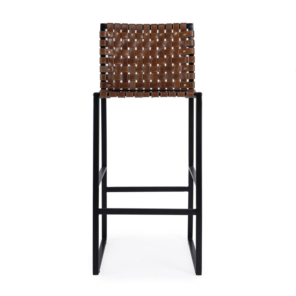 Urban Woven Leather 30" Barstool, Medium Brown. Picture 2